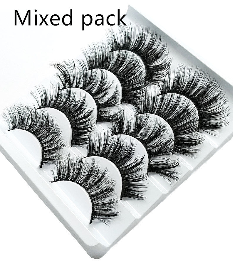 Mink False Eyelashes 3D False Eyelashes Five Pairs Of Soft Cotton Stalk Eyelashes Mink False Eyelashes 3D False Eyelashes Five Pairs Of Soft Cotton Stalk Eyelashes